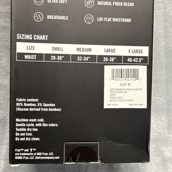 4-Pack FRYE Bamboo Blend Boxer Briefs Premium Comfort Breathability Size M 32-34 - Picture 3 of 6